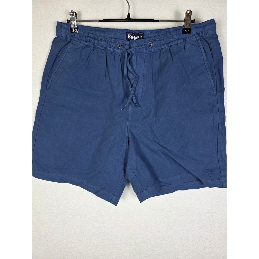 Barbour Oxtown Shorts Mens 2XL Blue Garment Dye Cotton Drawstring‎